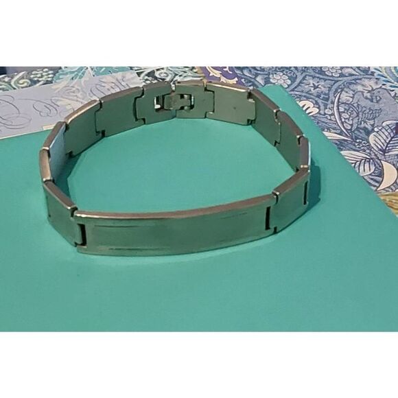 New Men's Stainless Steel Engraveable ID Link Bracelet - Picture 2 of 2